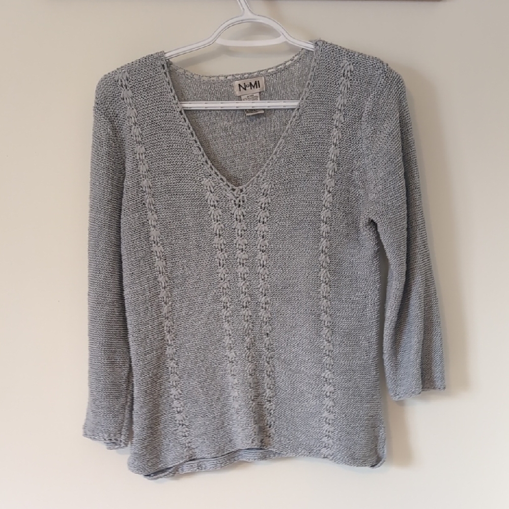 Women's Gray Crochet Top